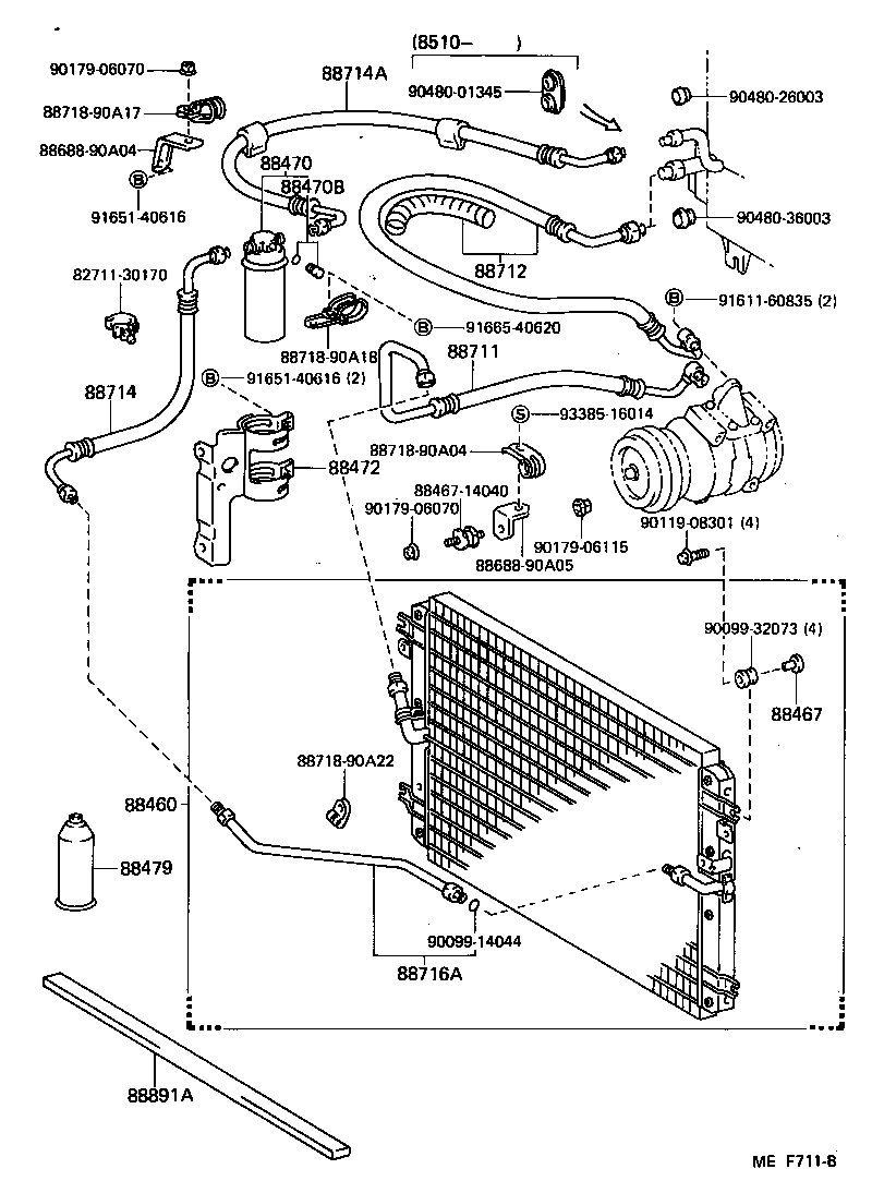  LAND CRUISER 60 |  HEATING AIR CONDITIONING COOLER PIPING