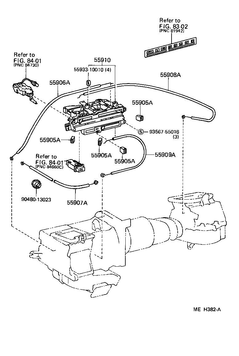  TERCEL |  HEATING AIR CONDITIONING CONTROL AIR DUCT