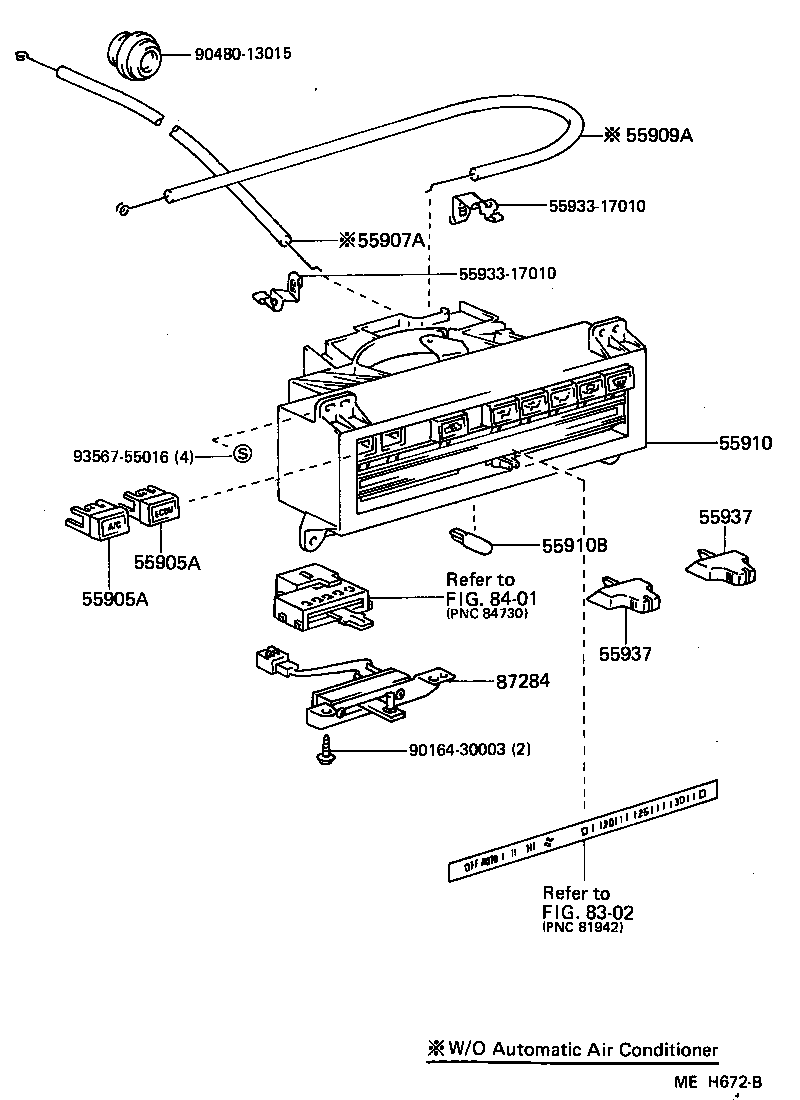  MR2 |  HEATING AIR CONDITIONING CONTROL AIR DUCT