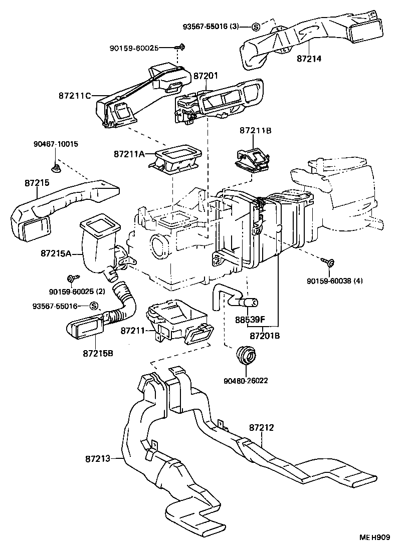  CAMRY |  HEATING AIR CONDITIONING CONTROL AIR DUCT