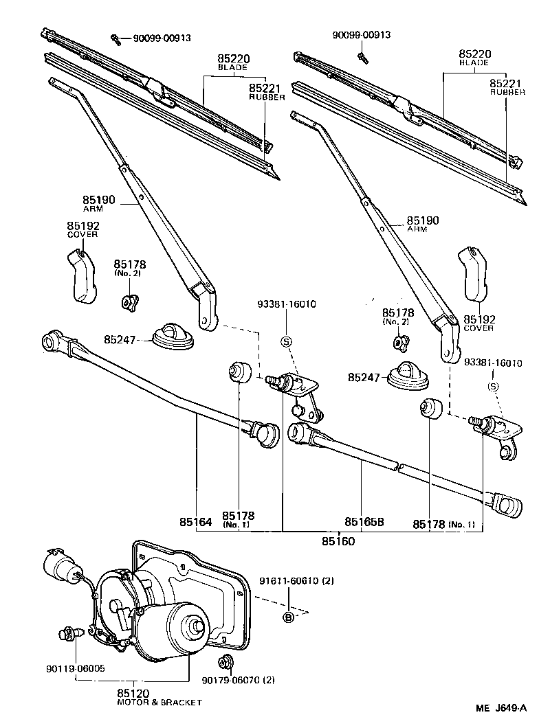  LAND CRUISER 60 62 |  WINDSHIELD WIPER