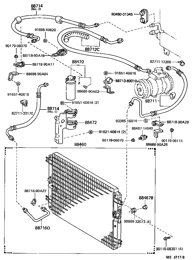  LAND CRUISER 60 62 |  HEATING AIR CONDITIONING COOLER PIPING