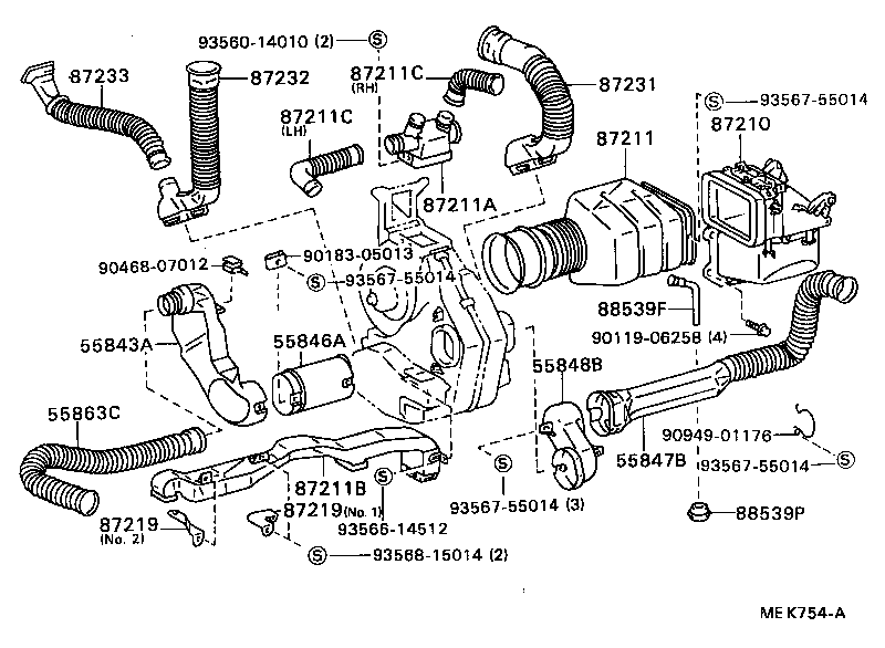  DYNA |  HEATING AIR CONDITIONING CONTROL AIR DUCT