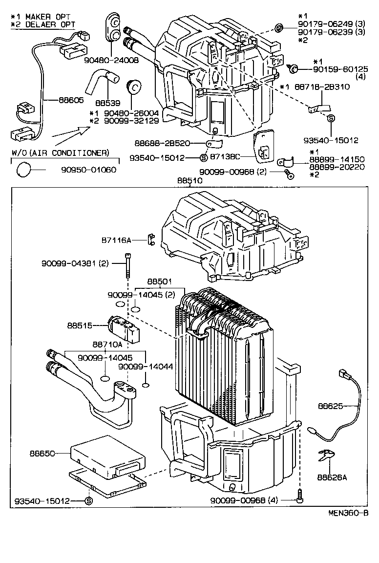  CELICA |  HEATING AIR CONDITIONING COOLER UNIT