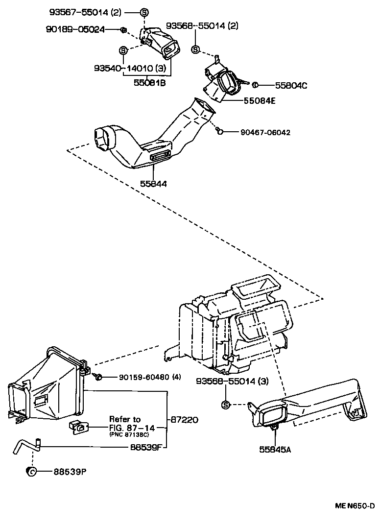  CELICA |  HEATING AIR CONDITIONING CONTROL AIR DUCT