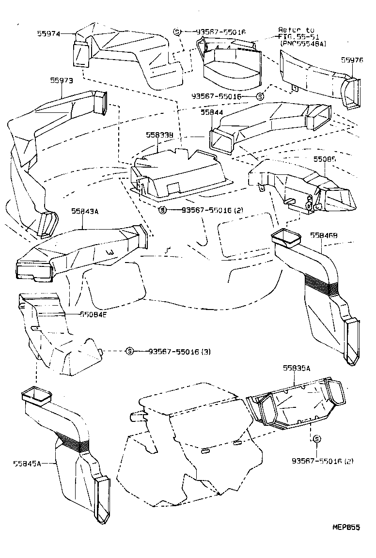  PREVIA |  HEATING AIR CONDITIONING CONTROL AIR DUCT
