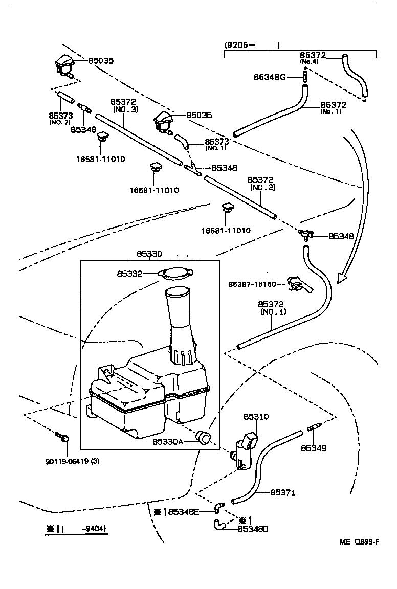  TERCEL |  WINDSHIELD WASHER