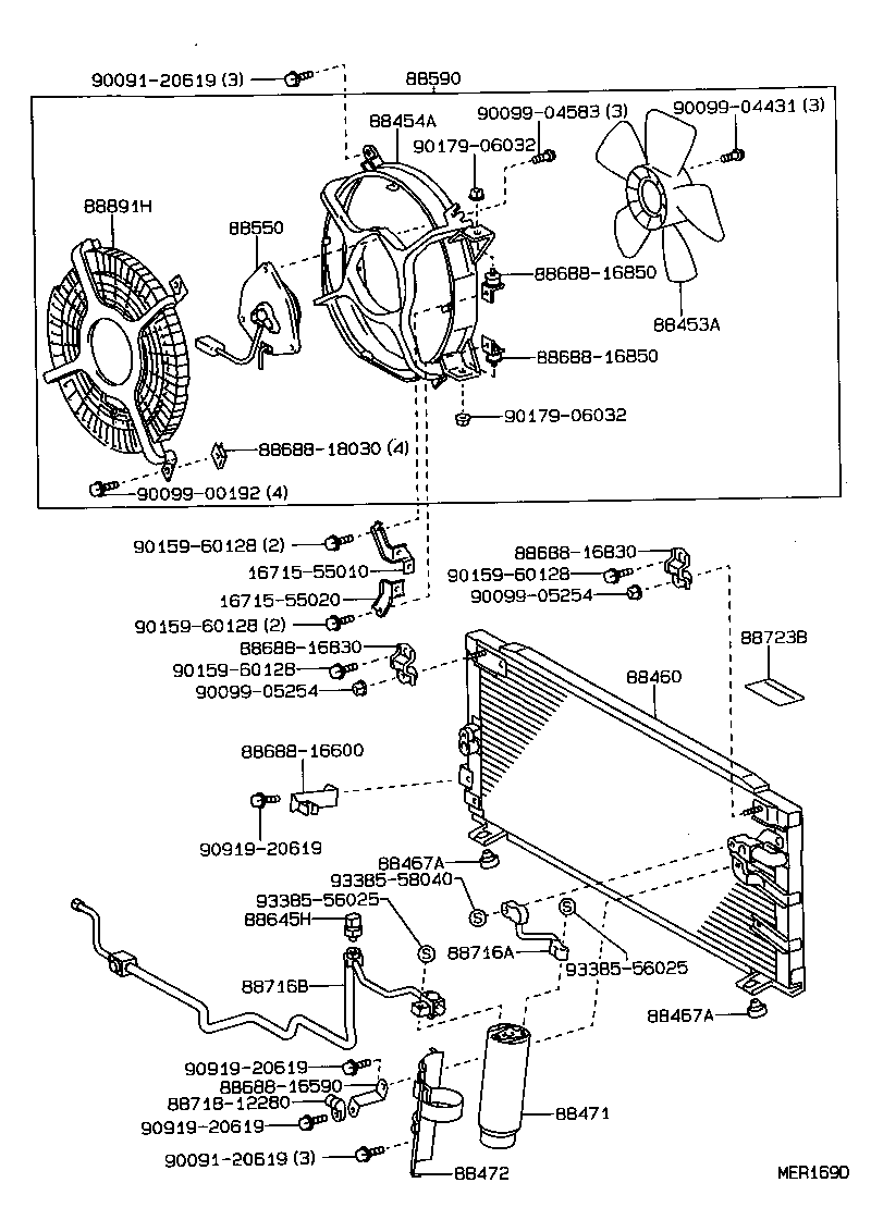  TERCEL |  HEATING AIR CONDITIONING COOLER PIPING