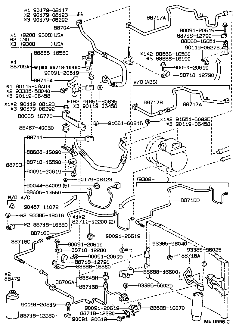  TERCEL |  HEATING AIR CONDITIONING COOLER PIPING