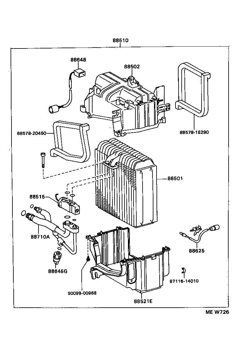  TERCEL |  HEATING AIR CONDITIONING COOLER UNIT