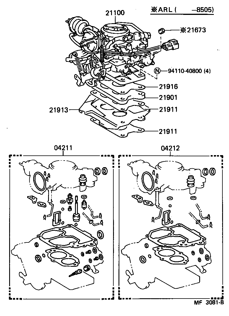 TOYOTA COROLLA COUPEAE86R-ECMXCQ - TOOL-ENGINE-FUEL - CARBURETOR