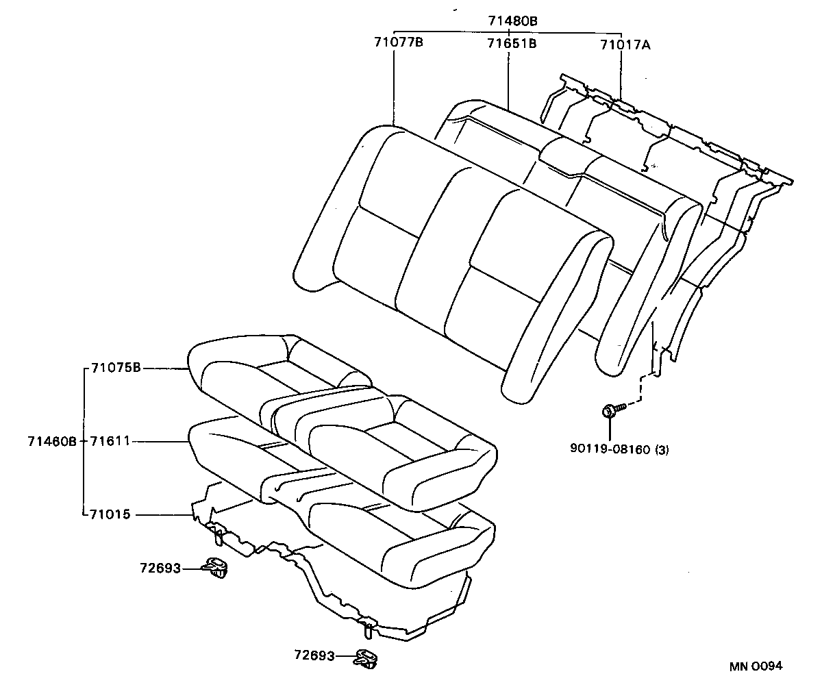  CELICA |  REAR SEAT SEAT TRACK