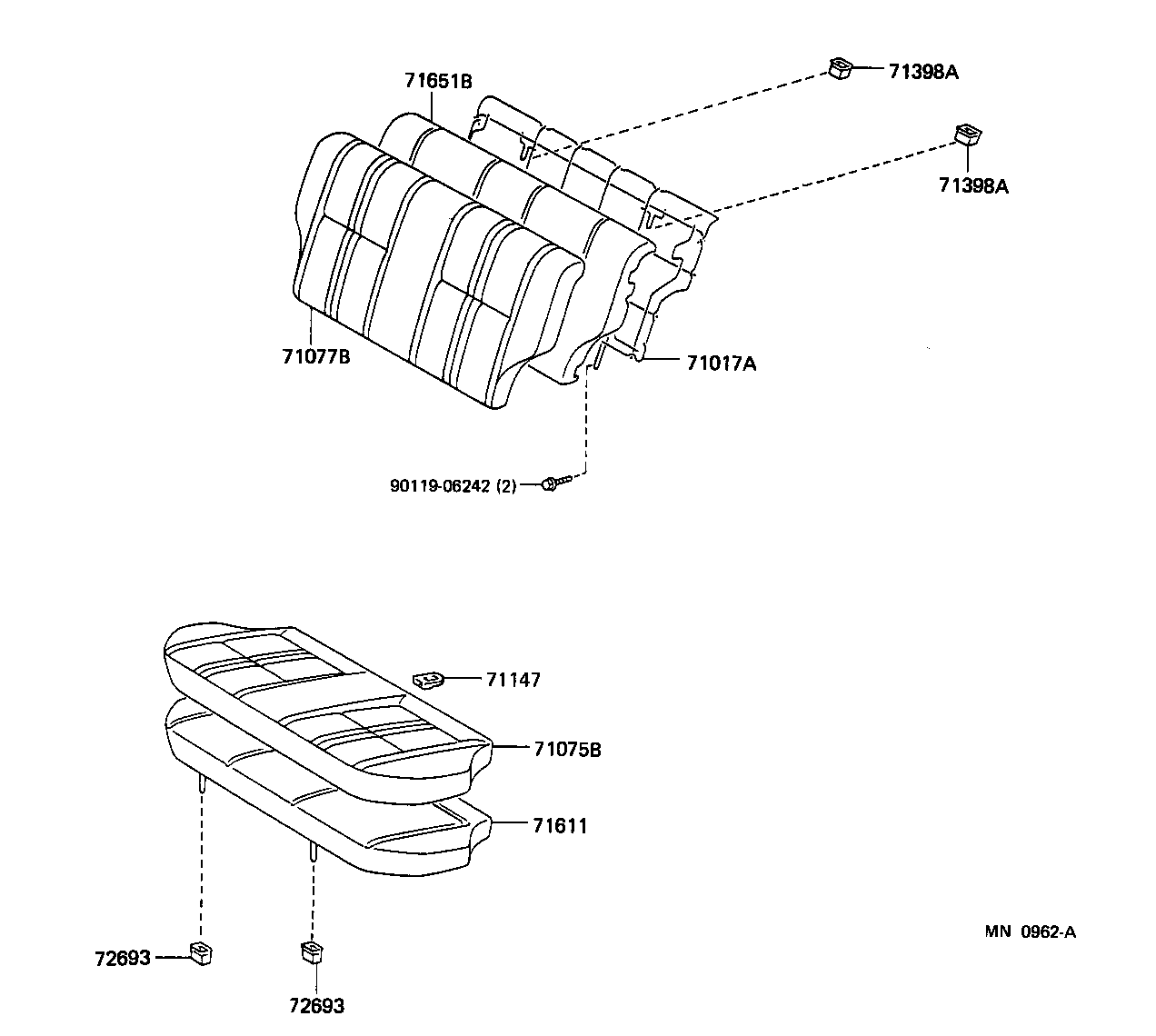  TERCEL |  REAR SEAT SEAT TRACK