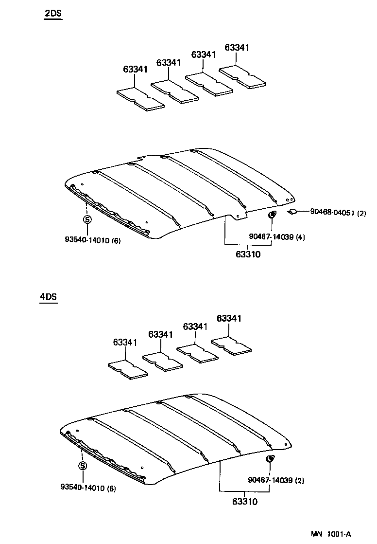  TERCEL |  ROOF HEADLINING SILENCER PAD