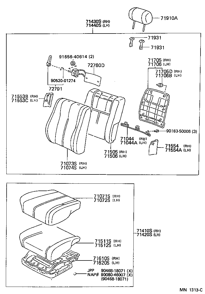  CAMRY JPP |  FRONT SEAT SEAT TRACK