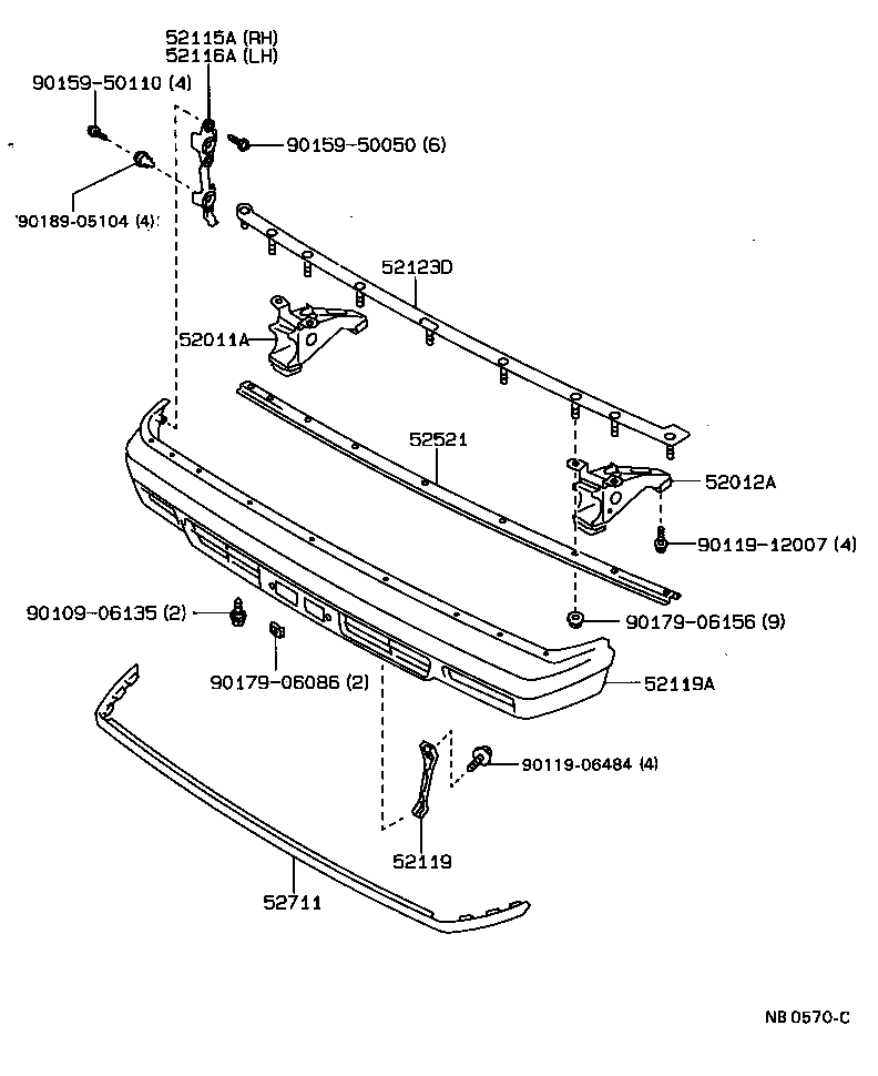  CARINA 2 |  FRONT BUMPER BUMPER STAY