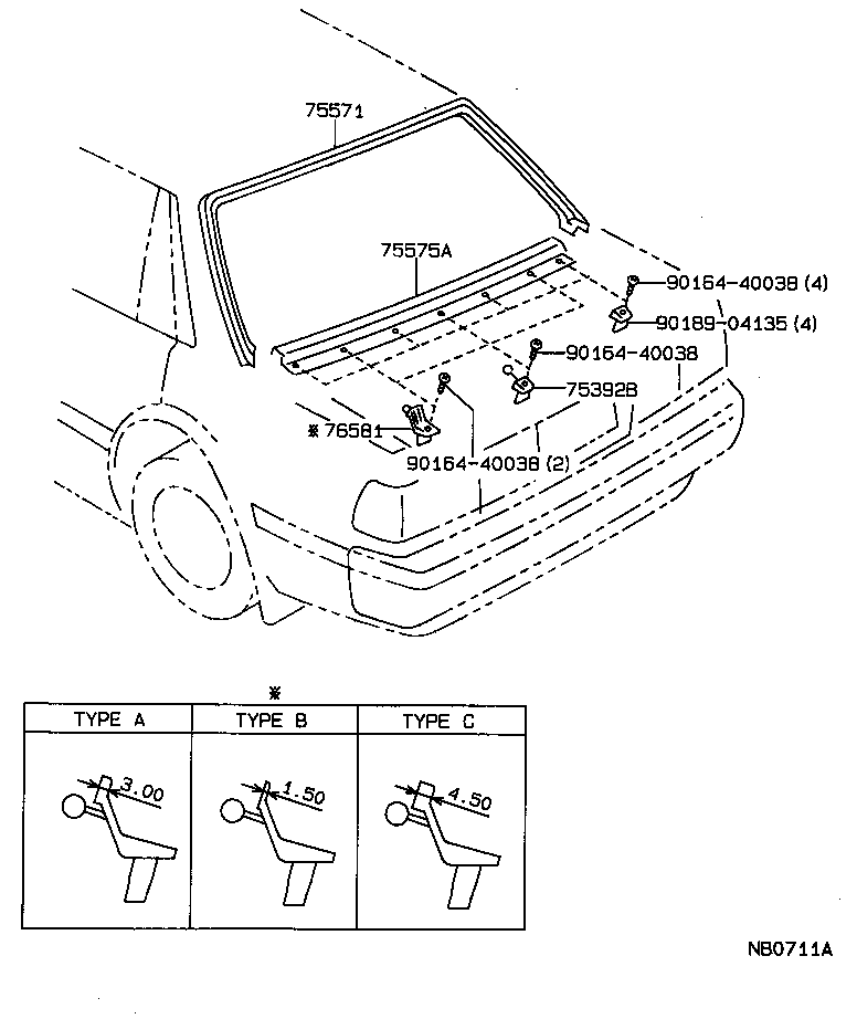  CARINA 2 |  REAR MOULDING