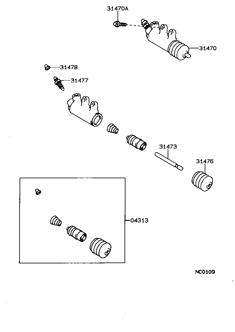  COROLLA HB |  CLUTCH RELEASE CYLINDER