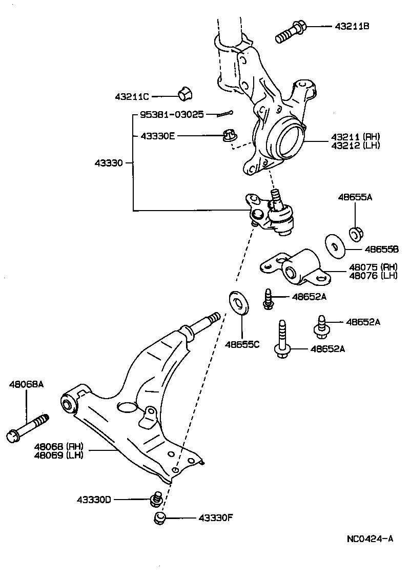  CARINA 2 |  FRONT AXLE ARM STEERING KNUCKLE