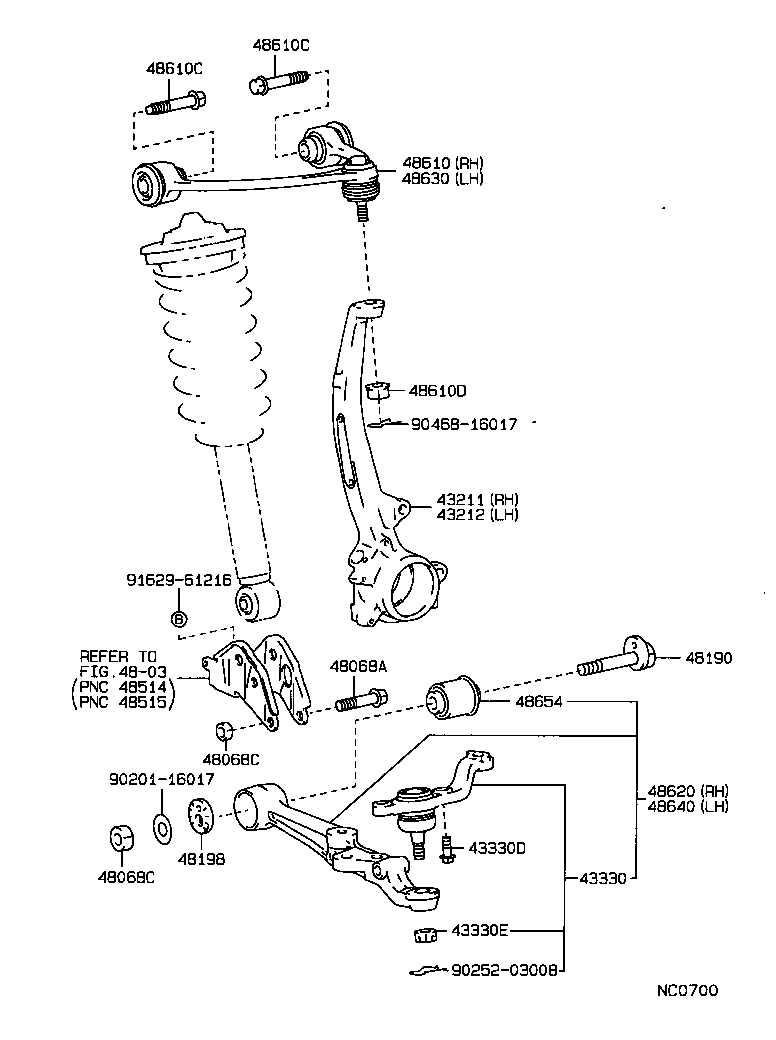  LS400 |  FRONT AXLE ARM STEERING KNUCKLE