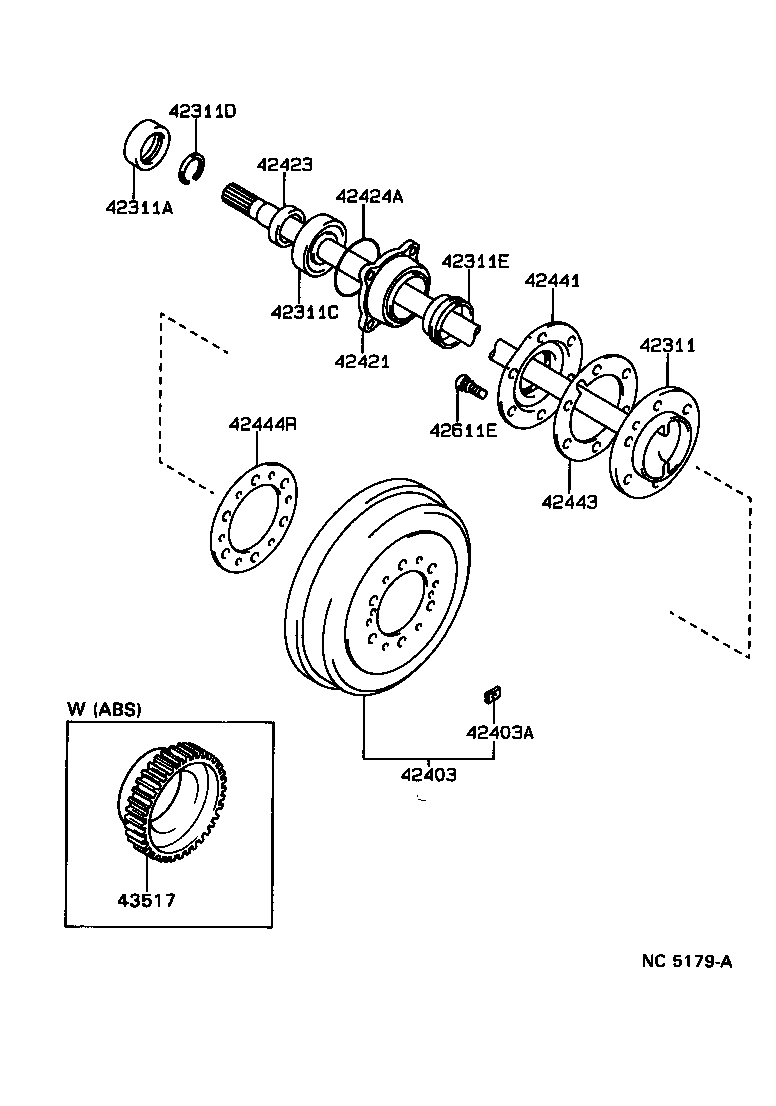  4 RUNNER TRUCK |  REAR AXLE SHAFT HUB