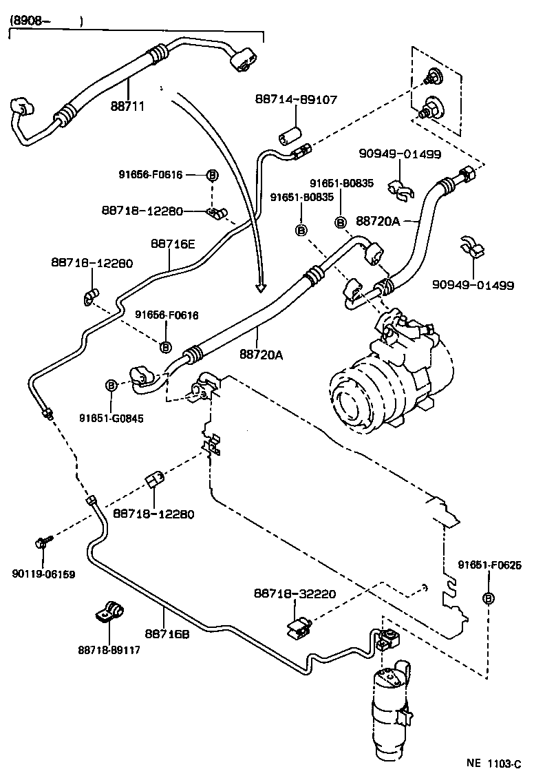  4 RUNNER TRUCK |  HEATING AIR CONDITIONING COOLER PIPING