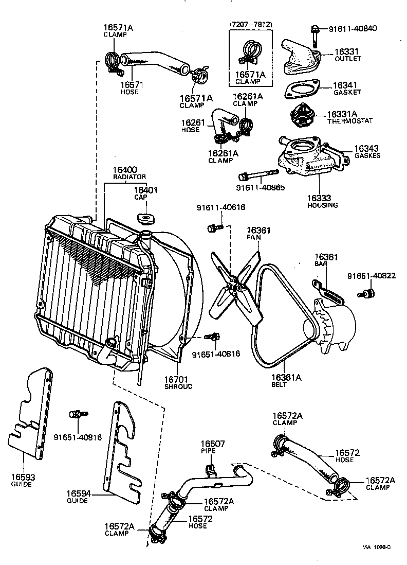  TOYOACE |  RADIATOR WATER OUTLET