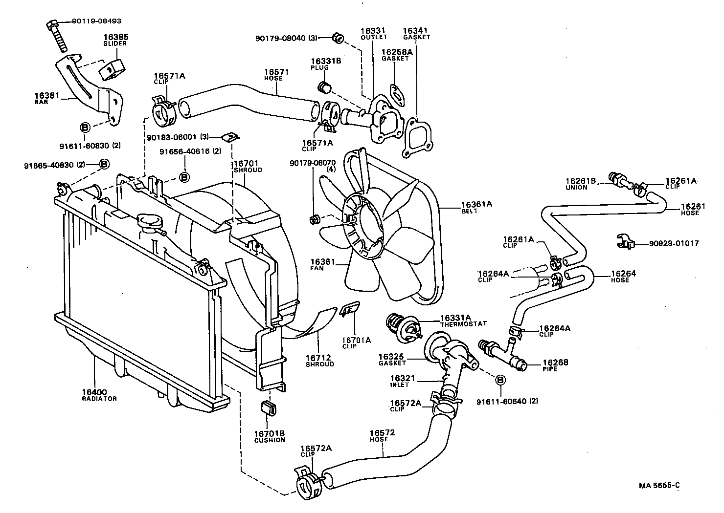  CARINA |  RADIATOR WATER OUTLET