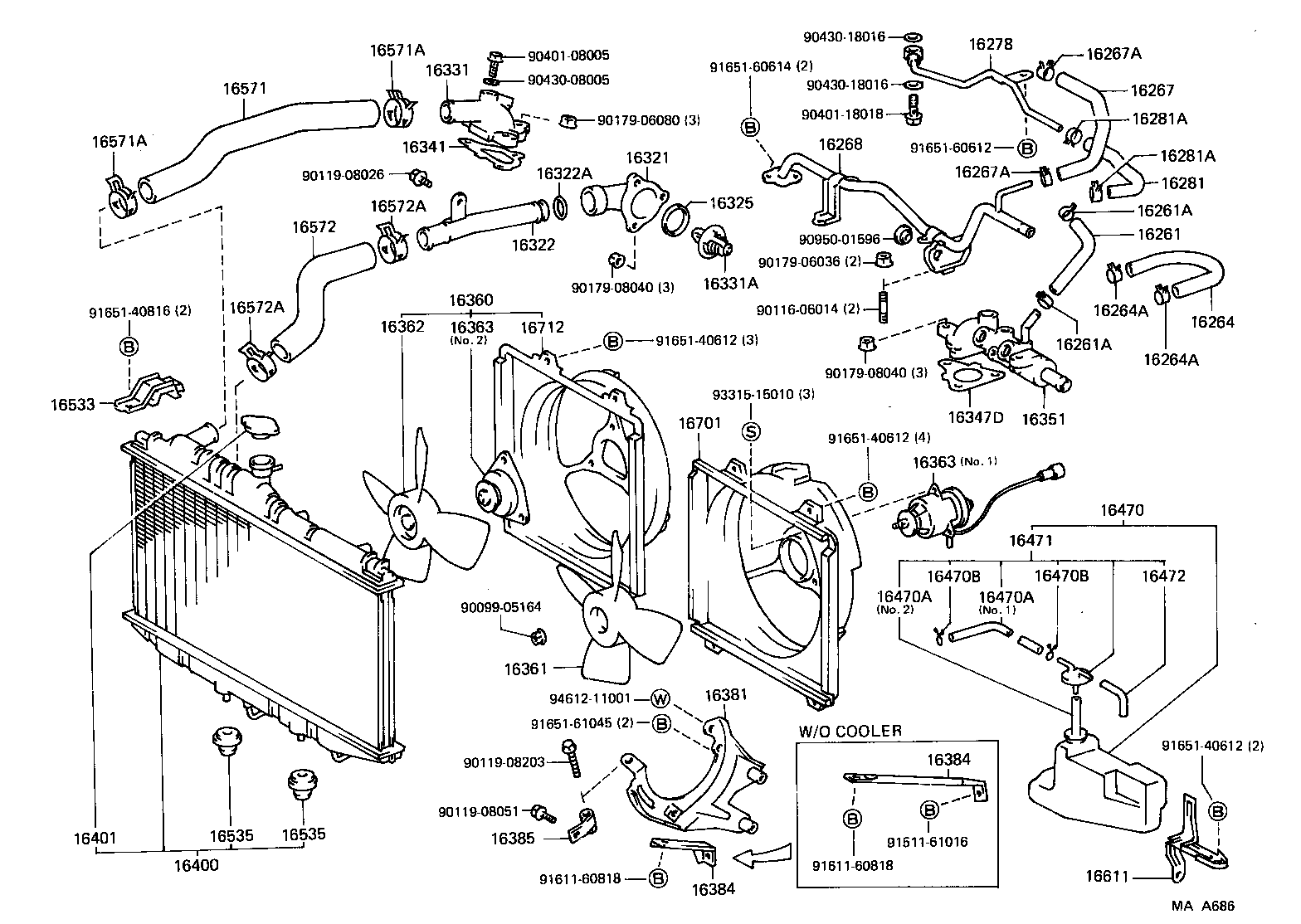  CAMRY |  RADIATOR WATER OUTLET