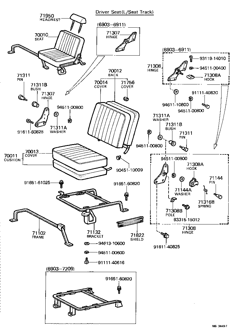  LAND CRUISER 40 45 55 |  SEAT SEAT TRACK