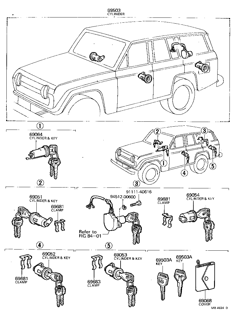  LAND CRUISER 40 45 55 |  SEPARATION DOOR PANEL GLASS