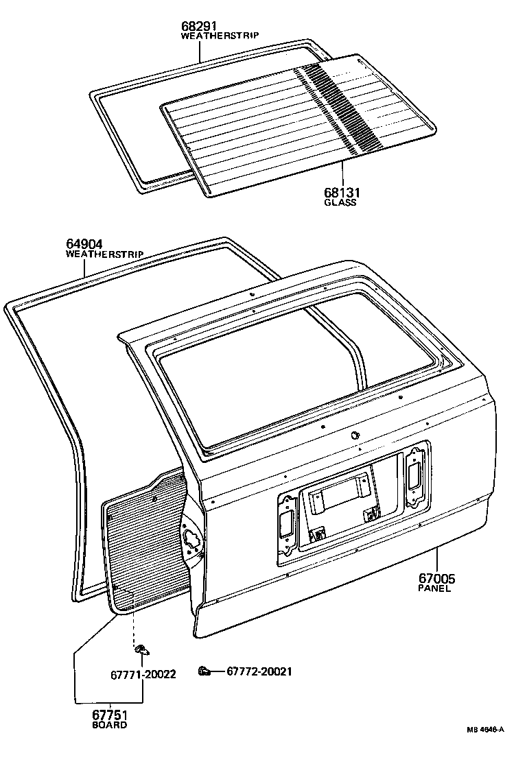  CROWN |  BACK DOOR PANEL GLASS