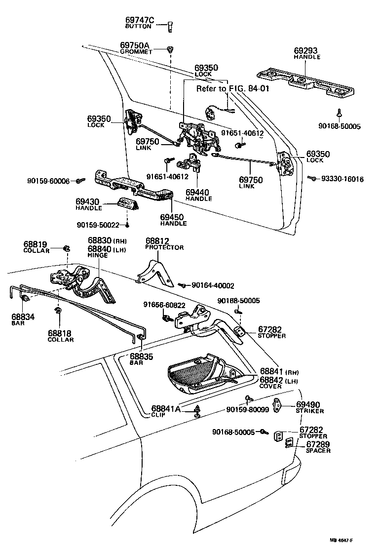  CROWN |  BACK DOOR LOCK HANDLE
