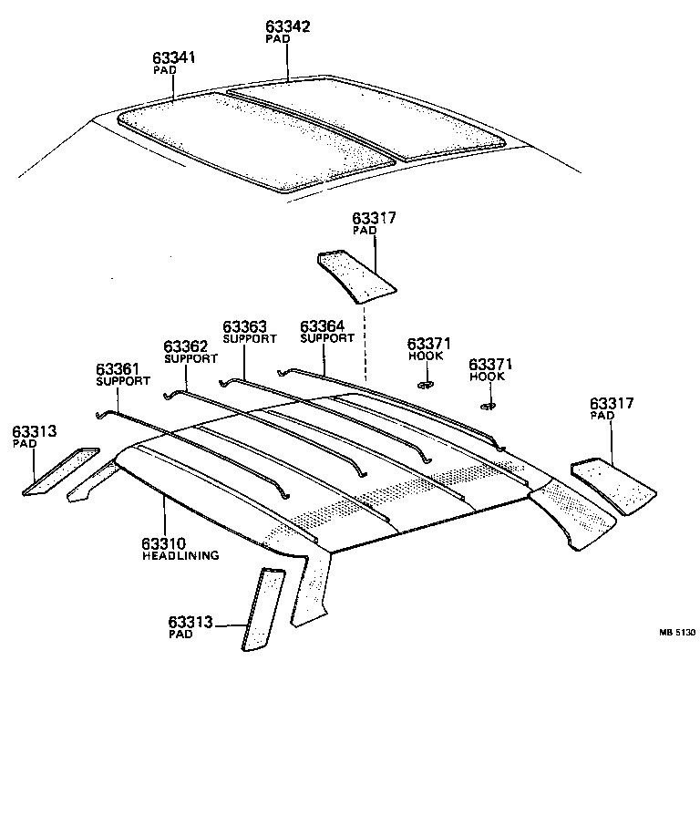  CARINA |  ROOF HEADLINING SILENCER PAD