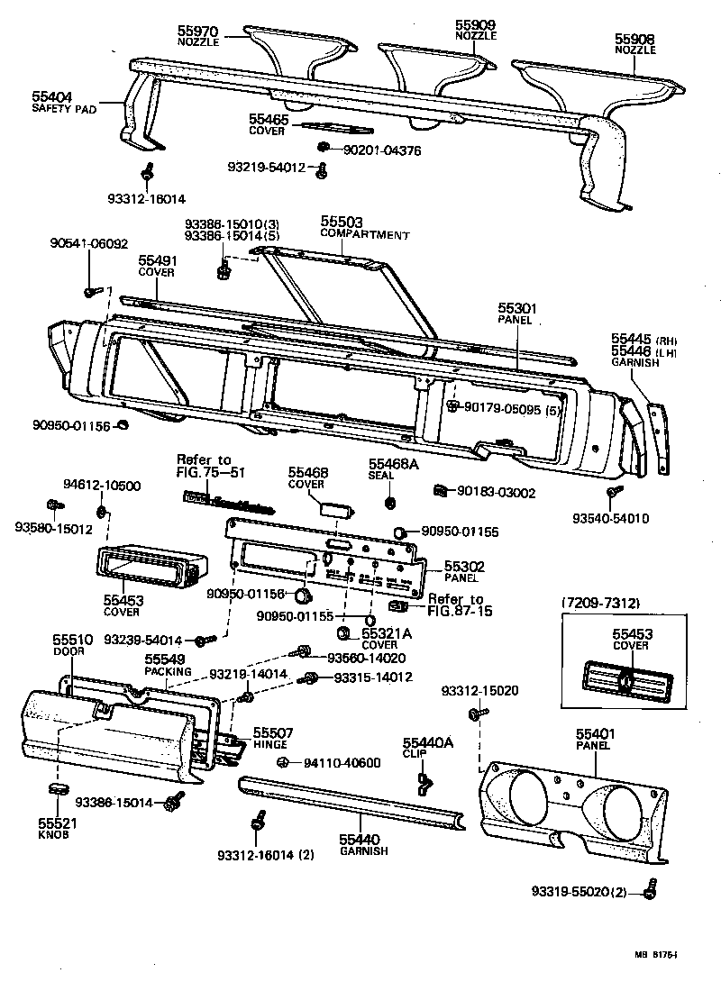  LAND CRUISER 40 45 55 |  INSTRUMENT PANEL GLOVE COMPARTMENT