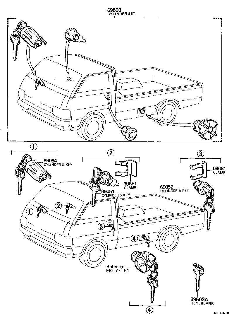  HIACE |  LOCK CYLINDER SET
