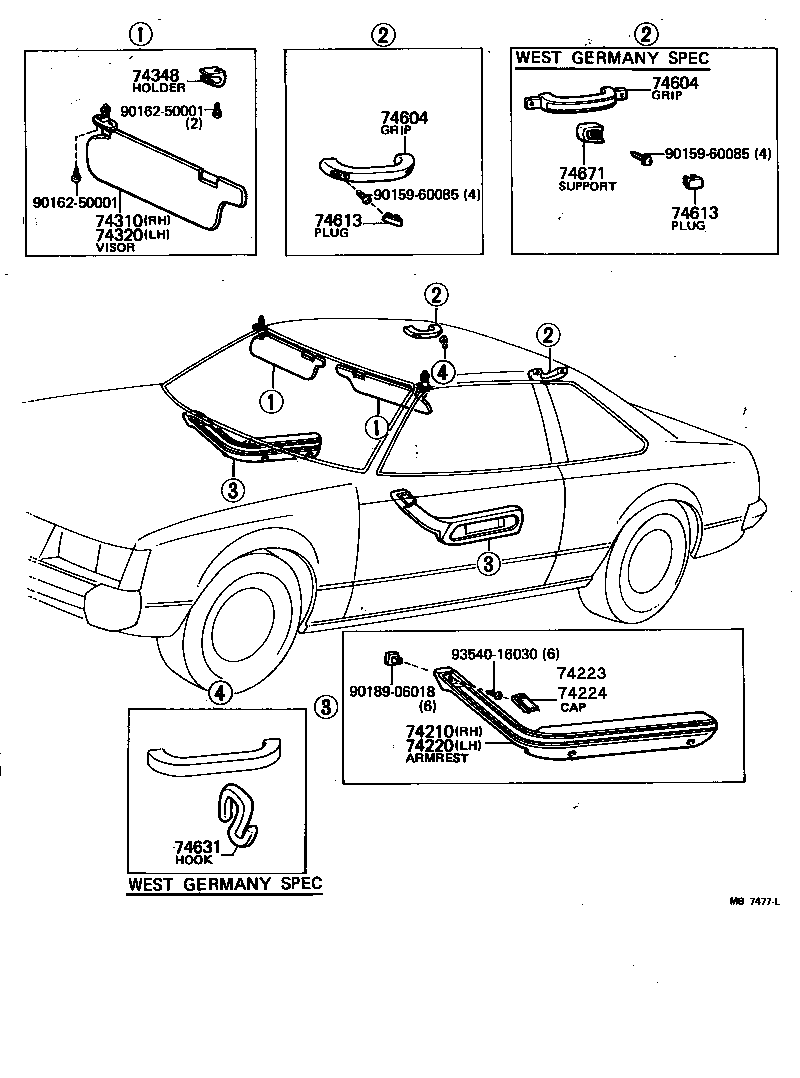  CELICA |  ARMREST VISOR