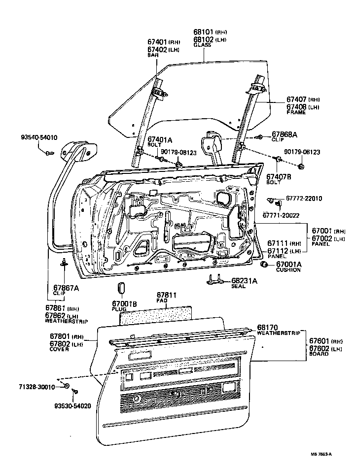  CROWN |  FRONT DOOR PANEL GLASS