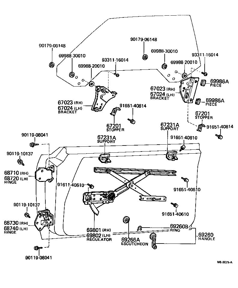  CROWN |  FRONT DOOR WINDOW REGULATOR HINGE