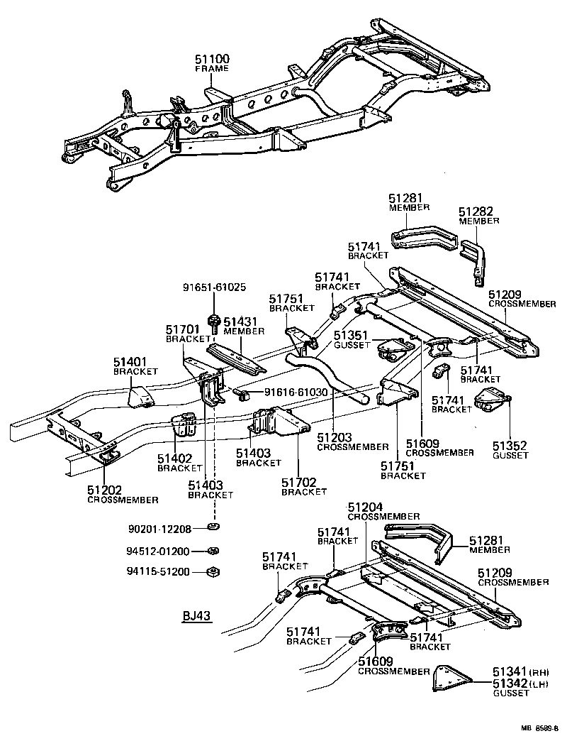  LAND CRUISER 40 45 55 |  FRAME