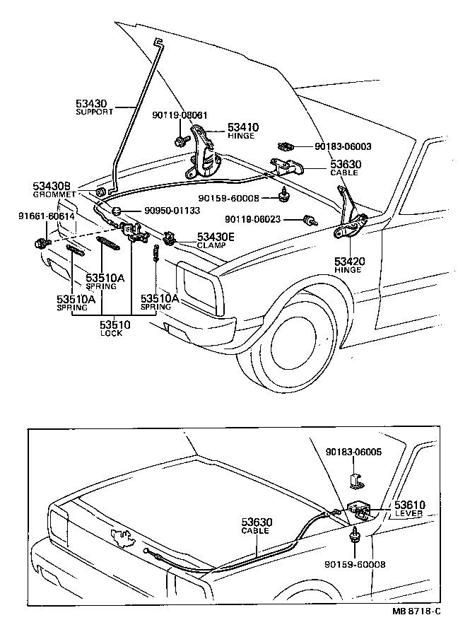  TERCEL |  HOOD LOCK HINGE