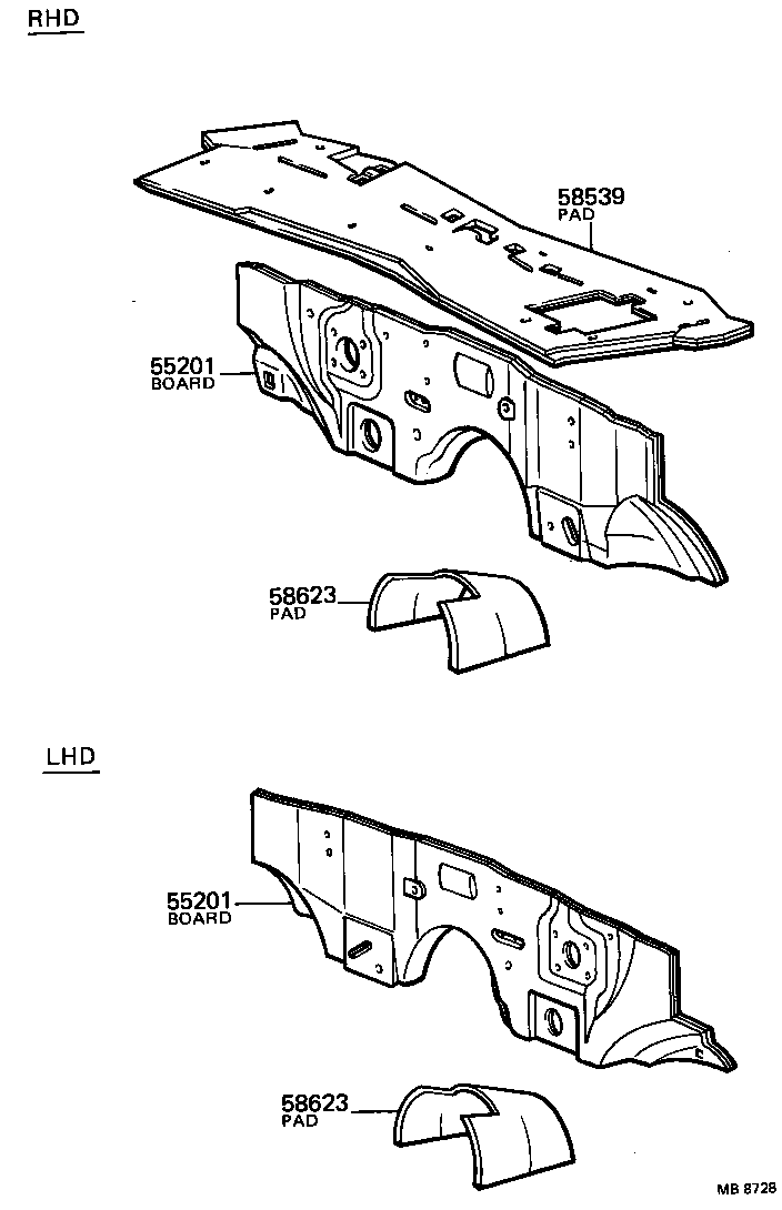  TERCEL |  DASH SILENCER BOARD FLOOR SILENCER PAD