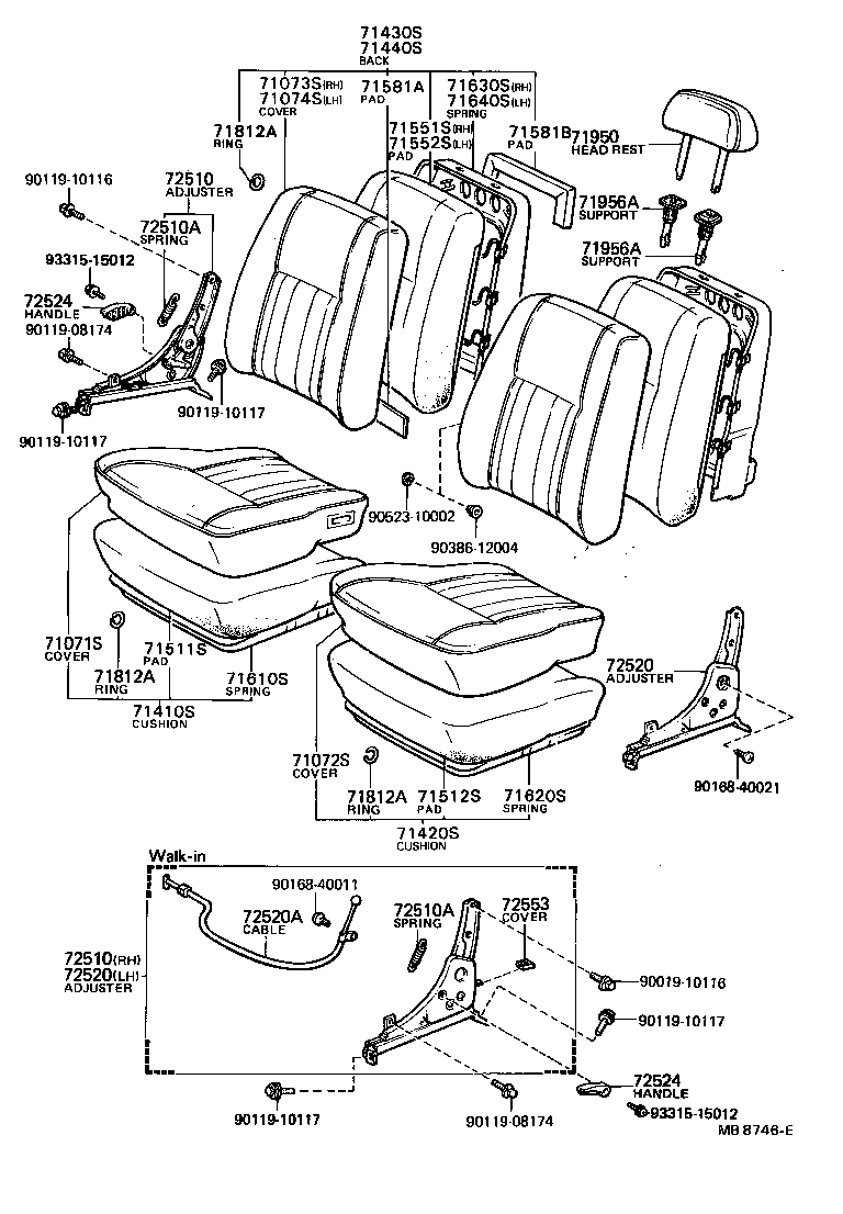  TERCEL |  FRONT SEAT SEAT TRACK