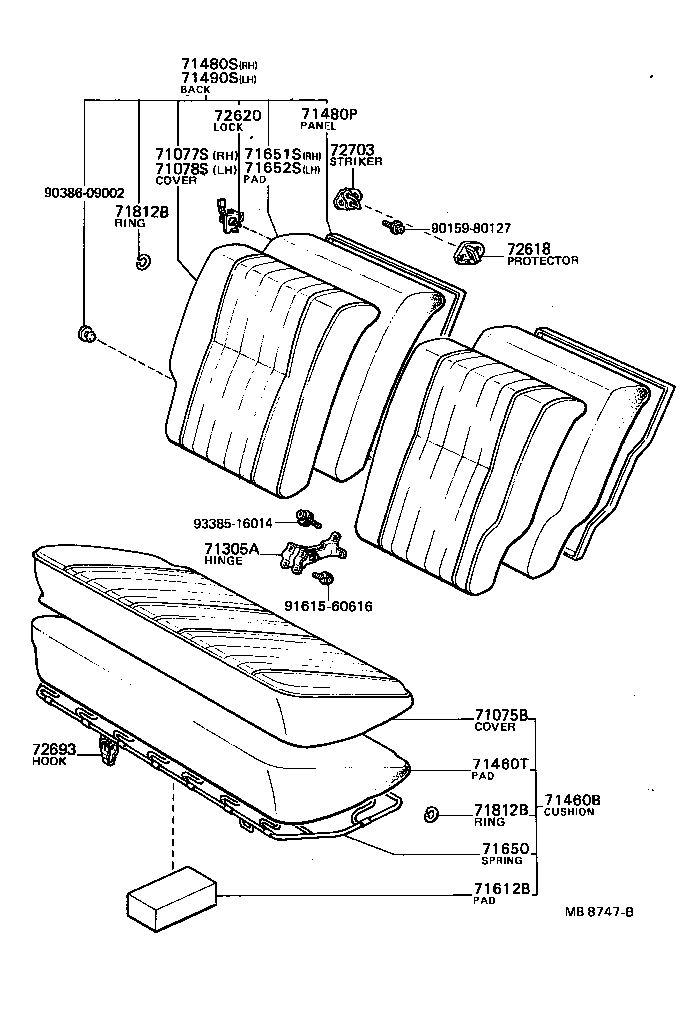  TERCEL |  REAR SEAT SEAT TRACK