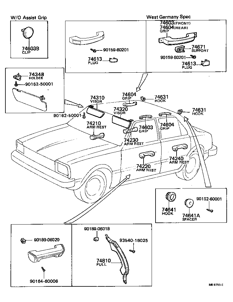  TERCEL |  ARMREST VISOR