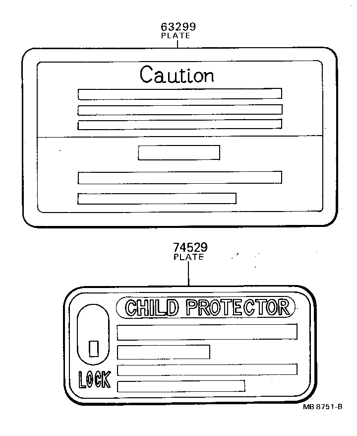  TERCEL |  CAUTION PLATE EXTERIOR INTERIOR