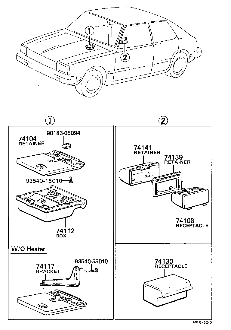  TERCEL |  ASH RECEPTACLE