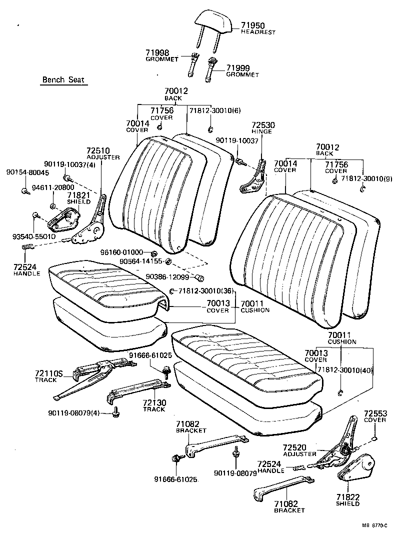  LAND CRUISER 40 45 55 |  SEAT SEAT TRACK