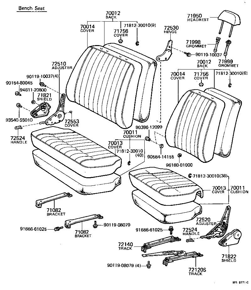  LAND CRUISER 40 45 55 |  SEAT SEAT TRACK