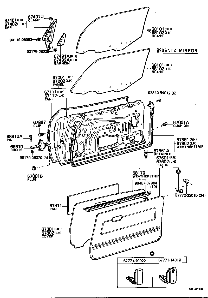  CELICA |  FRONT DOOR PANEL GLASS